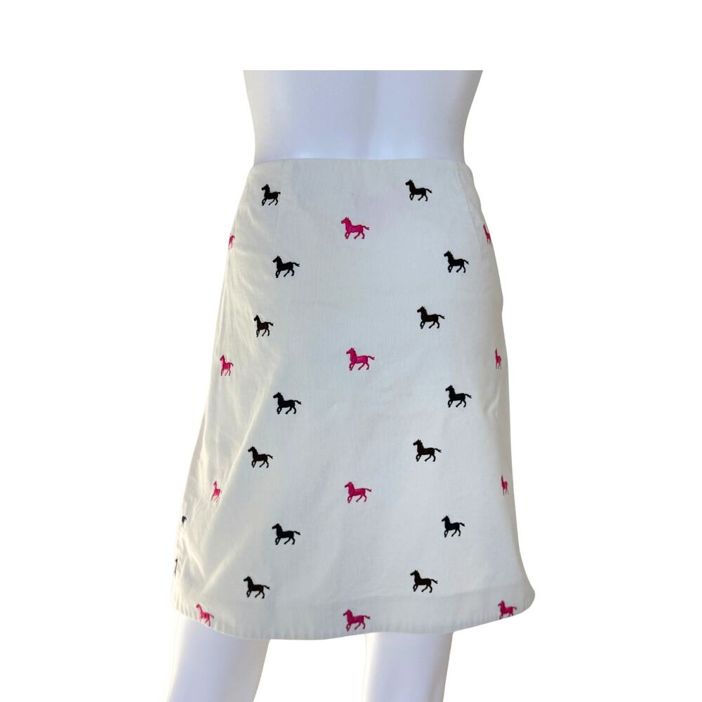 Lily Pulitzer Corduroy Horse Embroidered Mini Skirt Size 2 - Picture 2 of 5